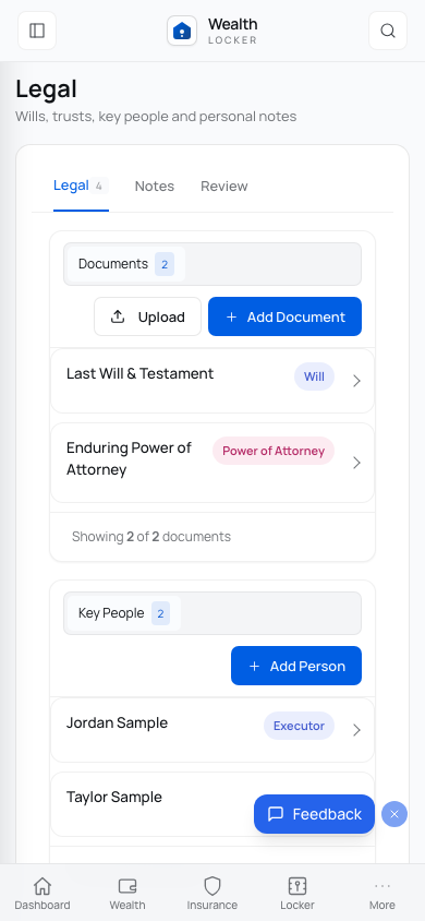 Estate documents open on a phone
